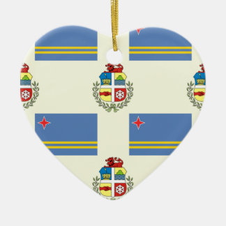 Flagge und Wappen von Aruba Keramik Ornament