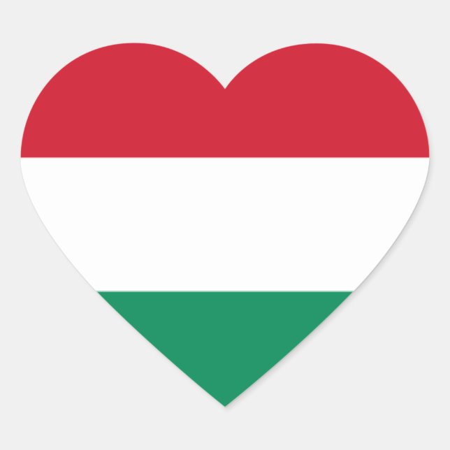 Flagge Ungarns Herz-Aufkleber (Vorderseite)