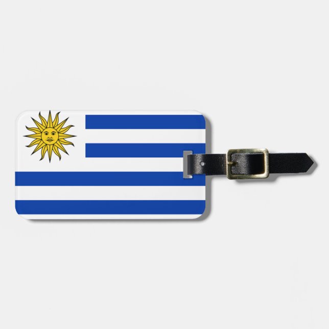 Flagge Uruguay einfacher Identifikation persönlich Gepäckanhänger (Vorderseite horizontal)