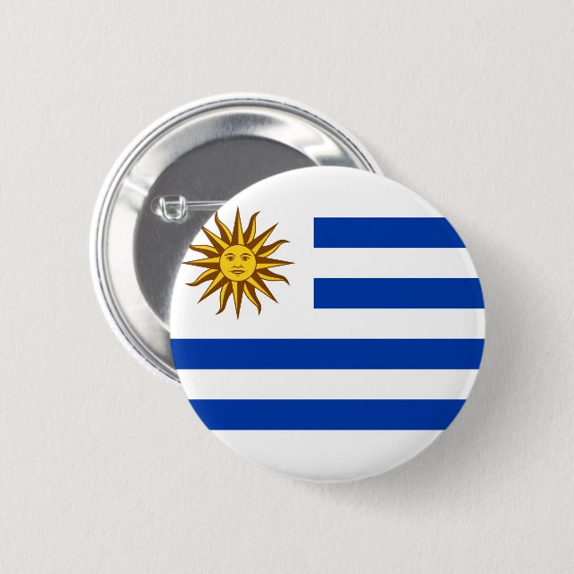 Flagge Uruguays Button (Vorne & Hinten)