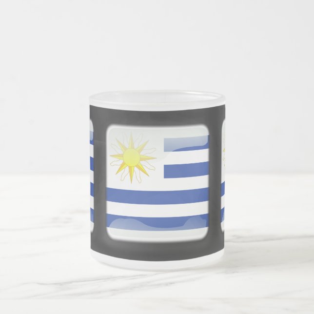 Flagge Uruguays Mattglastasse (Mittel)