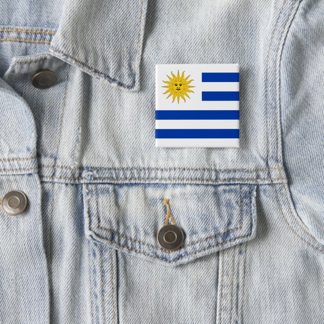 Flagge Uruguays (Uruguayan) Button (Beispiel)