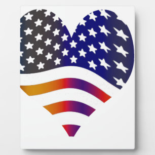 Flagge USA Herz Liebe amerikanisch Ehre Truppen St Fotoplatte