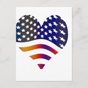 Flagge USA Herz Liebe amerikanisch Ehre Truppen St Postkarte