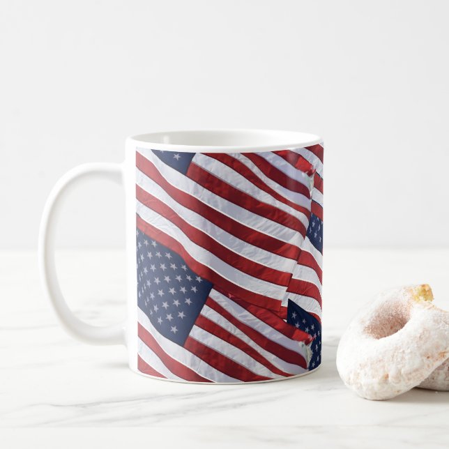 Flagge USA Kaffeetasse (Mit Donut)