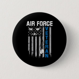 Flagge USAF Veteran Luftwaffe Amerikanisch USA Luf Button