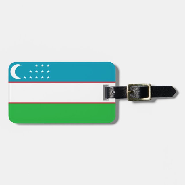 Flagge Usbekistan einfacher Identifikation Gepäckanhänger (Vorderseite horizontal)