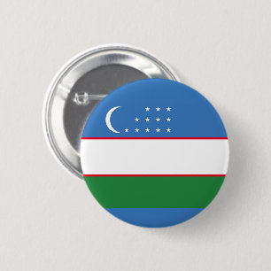 Flagge Usbekistans Button