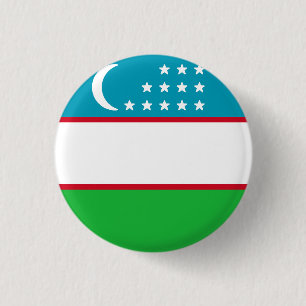 Flagge Usbekistans Button