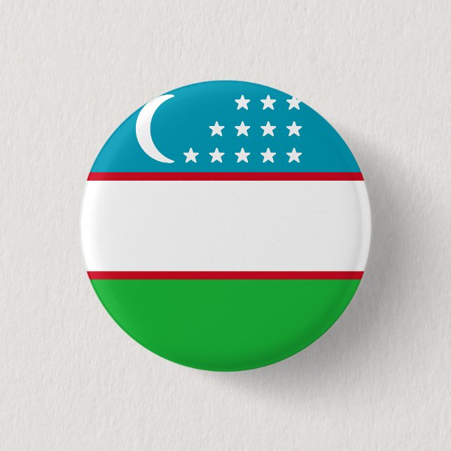Flagge Usbekistans Button (Vorderseite)