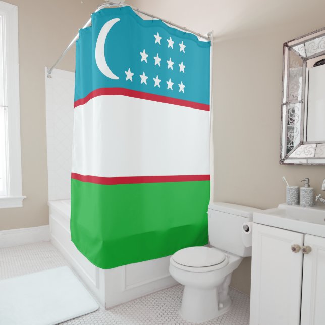 Flagge Usbekistans Duschvorhang (Beispiel)