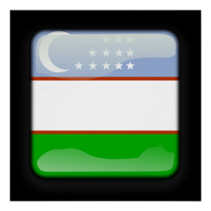 Flagge Usbekistans Poster