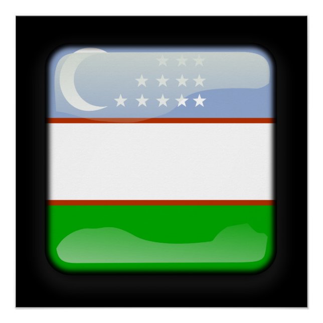 Flagge Usbekistans Poster (Vorderseite)