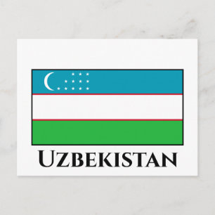 Flagge Usbekistans Postkarte