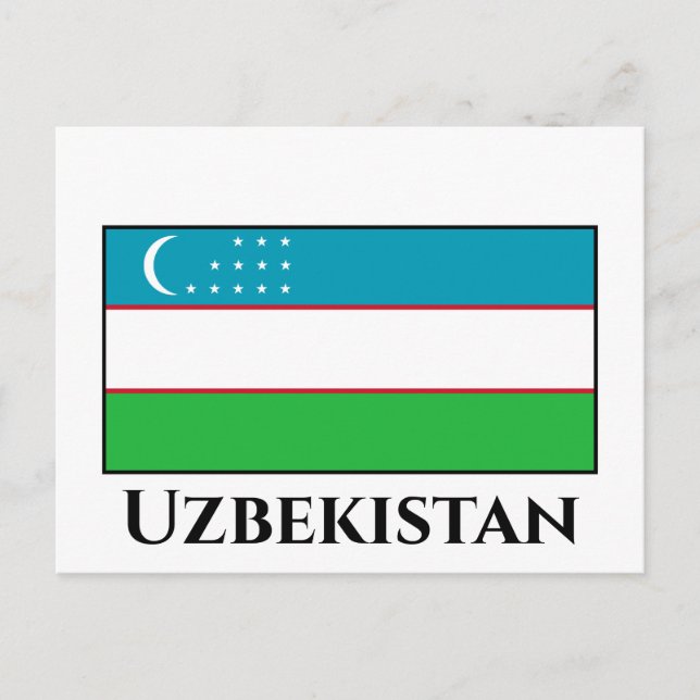 Flagge Usbekistans Postkarte (Vorderseite)