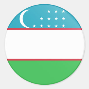 Flagge Usbekistans Runder Aufkleber