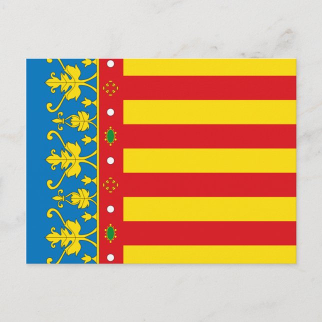 Flagge Valencia Postkarte (Vorderseite)