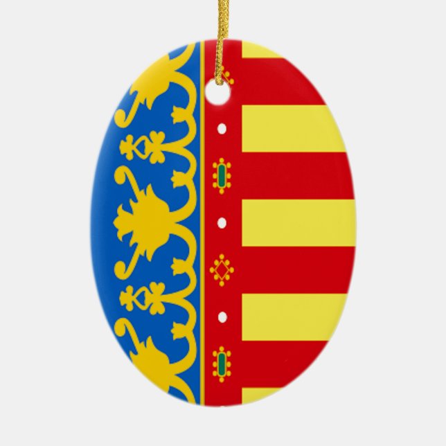 Flagge Valencias (Spanien) Keramik Ornament (Vorne)