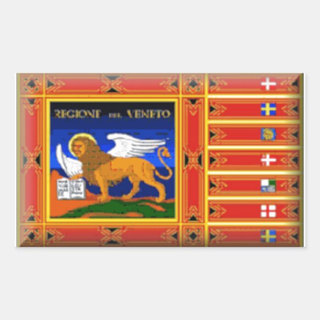 Flagge Veneto (Italien) Rechteckiger Aufkleber (Vorderseite)