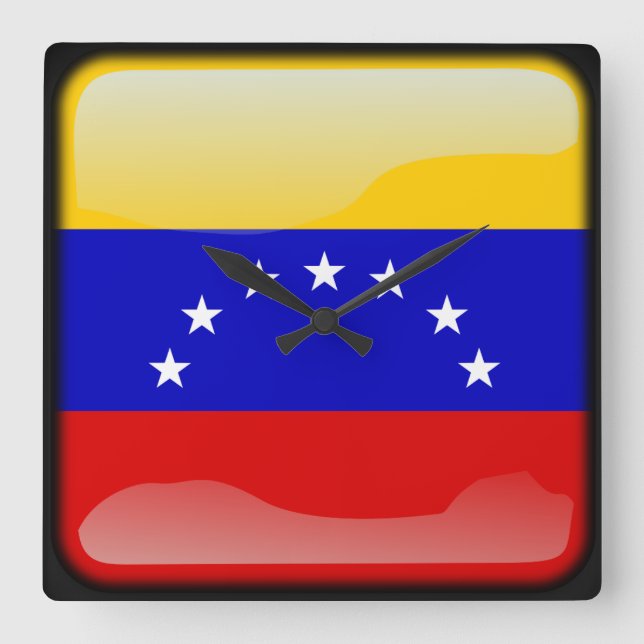 Flagge Venezuelas Quadratische Wanduhr (Vorderseite)