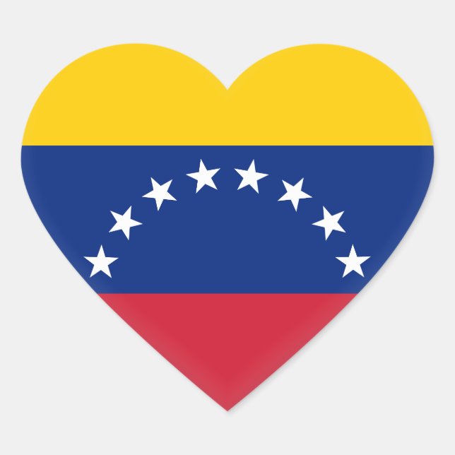 Flagge Venezuelas (Venezuelas) Herz-Aufkleber (Vorderseite)
