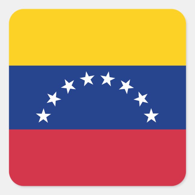 Flagge Venezuelas (Venezuelas) Quadratischer Aufkleber (Vorderseite)