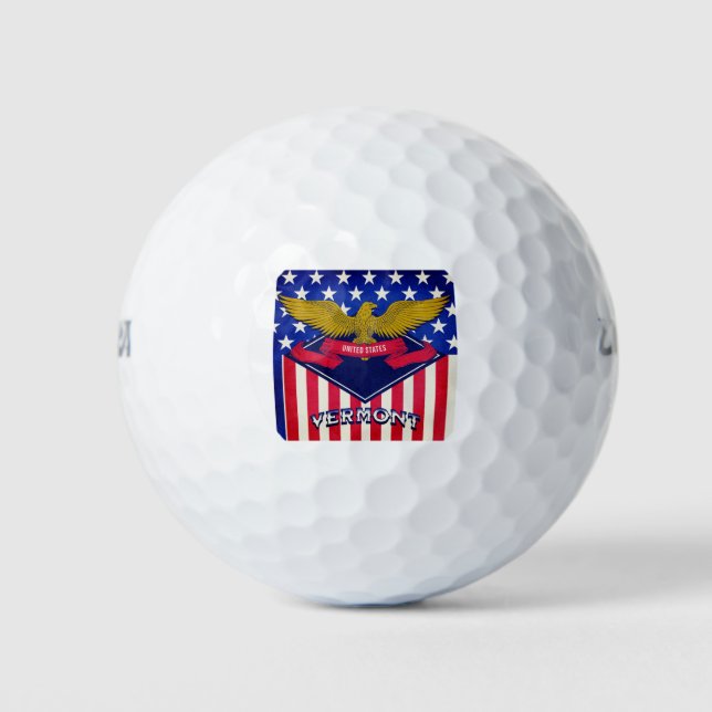 Flagge Vermont USA Golfball (Vorderseite)
