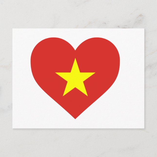 Flagge Vietnams - I Liebe Viet Nam - Cỏ sao vàng Postkarte (Vorderseite)