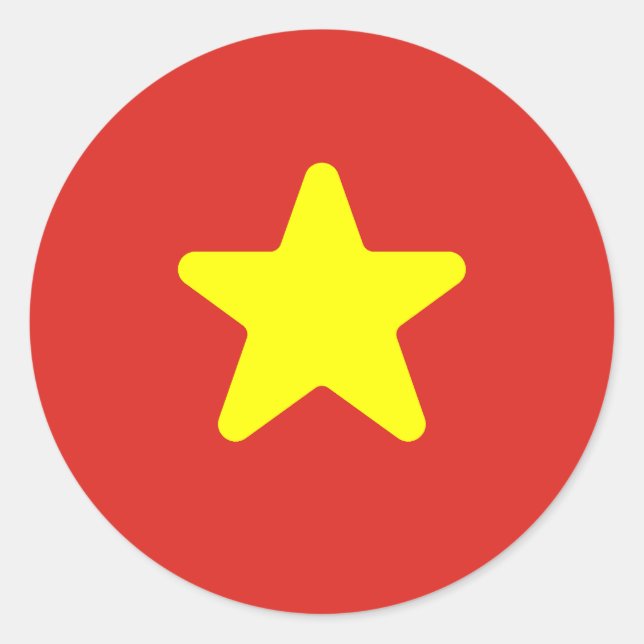 Flagge Vietnams Runder Aufkleber (Vorderseite)