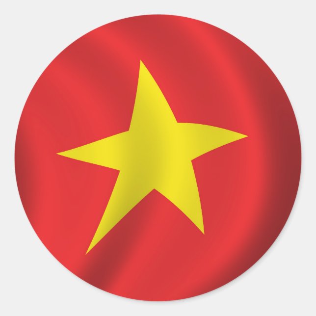 Flagge Vietnams Runder Aufkleber (Vorderseite)