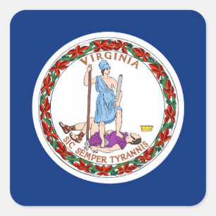 Flagge Virginias Quadratischer Aufkleber