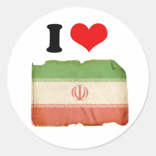 Flagge vom Iran Runder Aufkleber