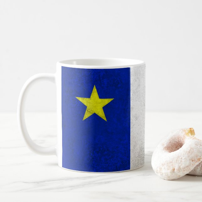Flagge von Acadia Distressed Grunge Kaffeetasse (Mit Donut)