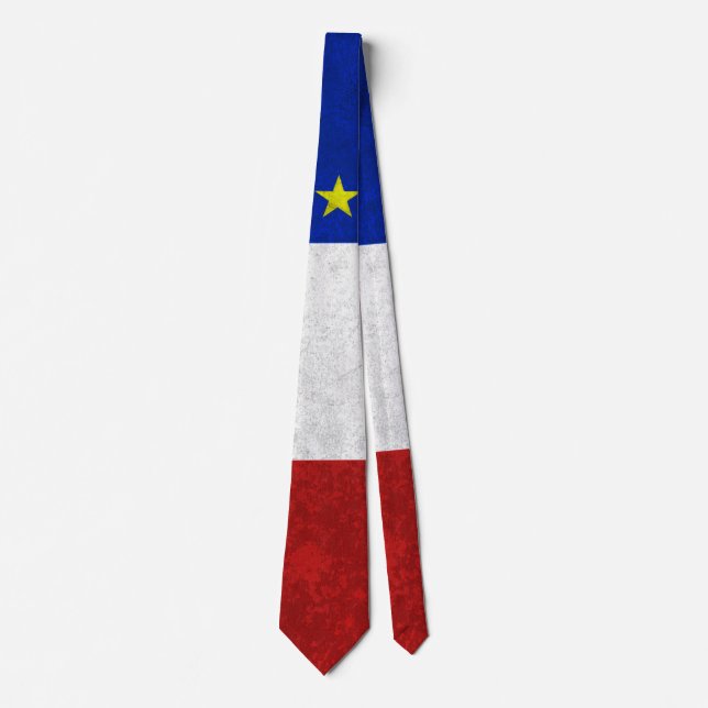 Flagge von Acadia Distressed Grunge Krawatte (Vorderseite)