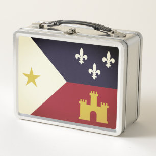 Flagge von Acadia, Louisiana Metall Brotdose