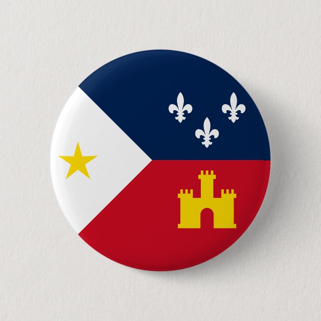 Flagge von Acadiana, Louisiana Button (Vorderseite)