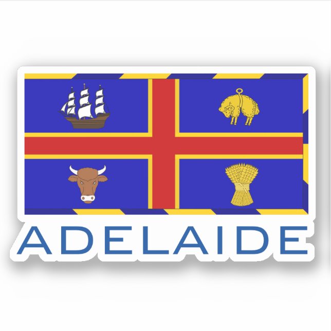 Flagge von Adelaide, Australien Aufkleber (Vorderseite)