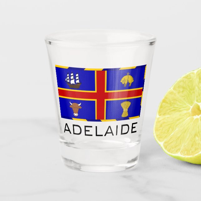 Flagge von Adelaide, Australien Schnapsglas (Vorderseite)