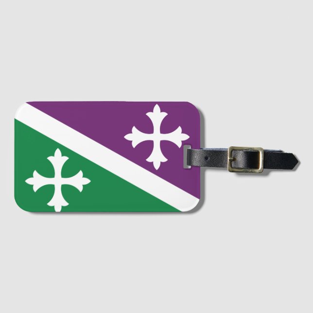 Flagge von Adjuntas, Puerto Rico Gepäckanhänger (Vorderseite (Horizontal))
