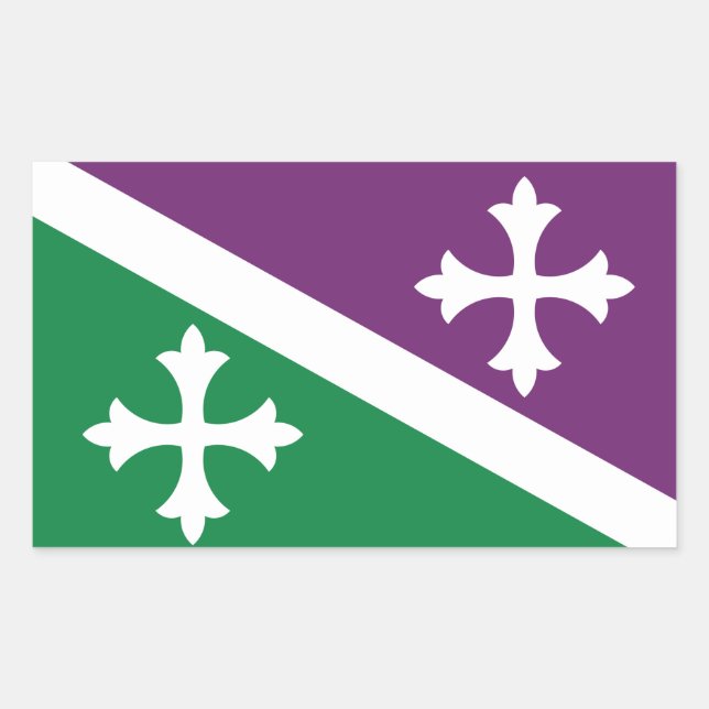 Flagge von Adjuntas, Puerto Rico Rechteckiger Aufkleber (Vorderseite)