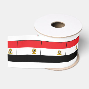 Flagge von Ägypten-Adler-rotem Schwarz-weißem Ripsband