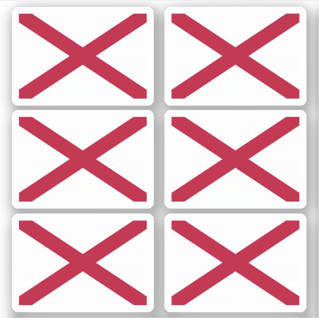 Flagge von Alabama Aufkleber (Vorderseite)