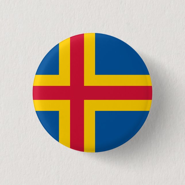 Flagge von Åland Button (Vorderseite)