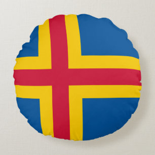 Flagge von Åland Rundes Kissen