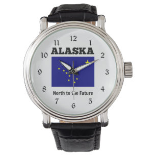 Flagge von Alaska mit Staat-Motto Beobachtung Armbanduhr