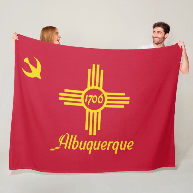 Flagge von Albuquerque (New Mexico) Fleecedecke (Beispiel)