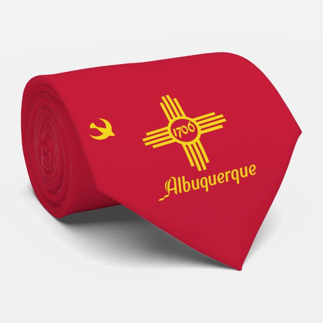 Flagge von Albuquerque (New Mexico) Krawatte (Gerollt)
