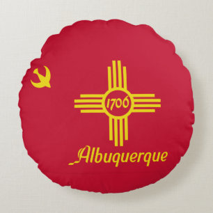 Flagge von Albuquerque, New Mexico Runde Kissen