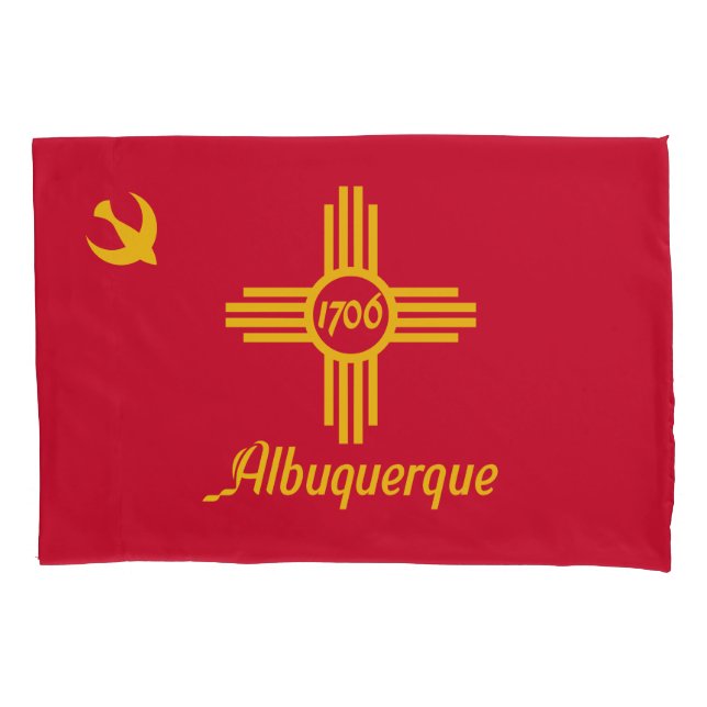 Flagge von Albuquerque, Pillowcase in New Mexico Kissenbezug (Vorderseite)