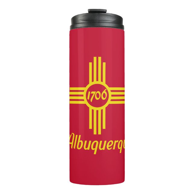 Flagge von Albuquerque, Thermal Tumbler in New Mex Thermosbecher (Vorderseite)